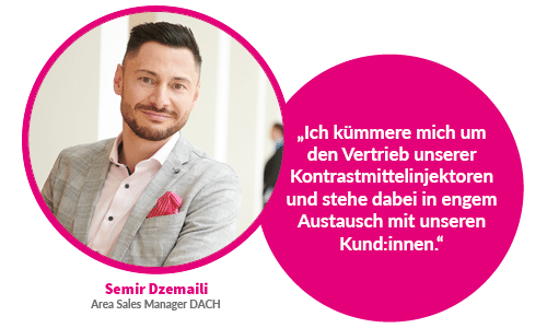 Ein männlicher Mitarbeiter mit Zitat über seine Karriere bei MEDTRON